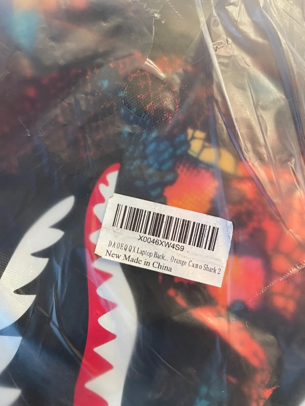 Shark Teens Backpack snake skin camo Waterproof USB Laptop Backpack nwt